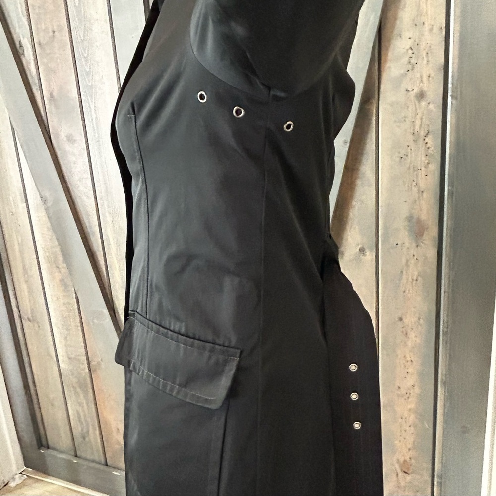 Ellen Tracy Black Raincoat. Trenchcoat. Size Medium - Picture 10 of 13